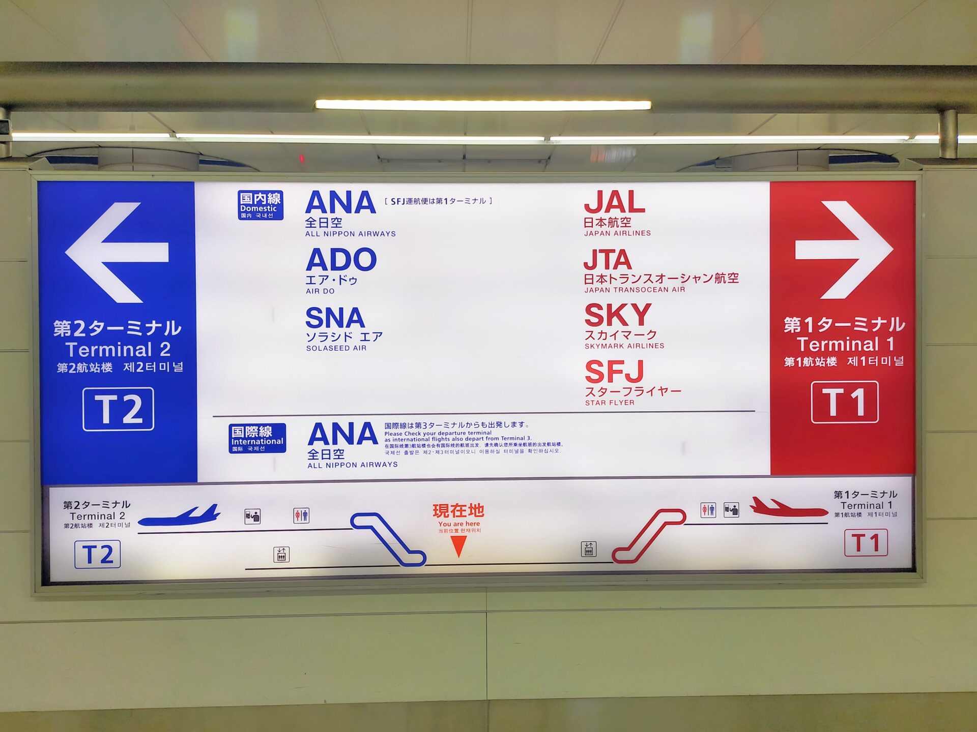 羽田空港の第１・２ターミナルの京急線乗場