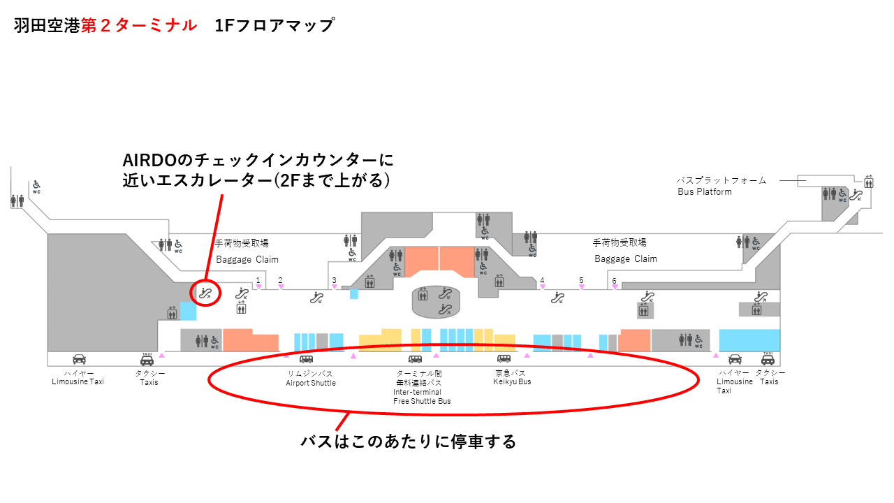 AIRDO便でバスを使って羽田第２ターミナルを利用する場合